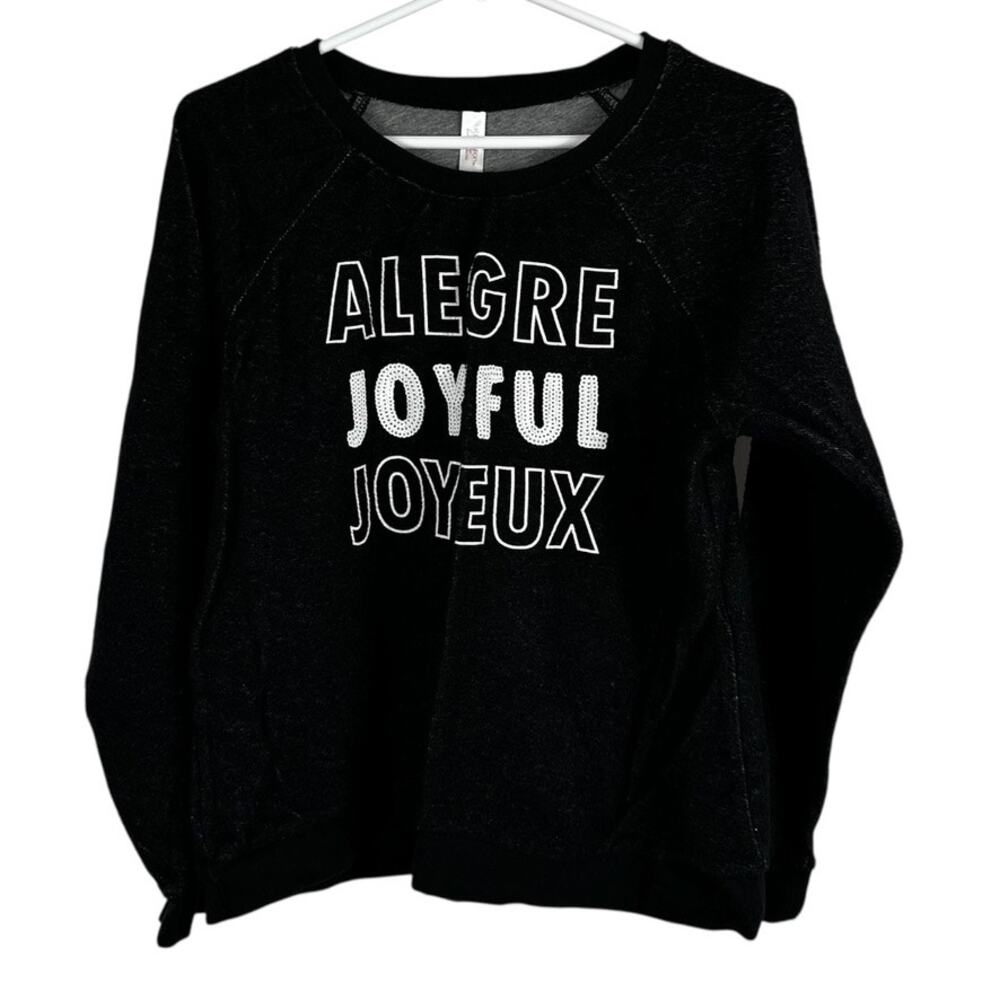 Xhilaration Black Joyful Top Medium